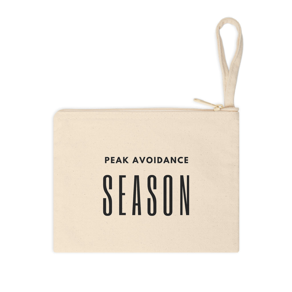 Canvas Zipper Pouch — "Peak Avoidance Season" Minimalist Wristlet
