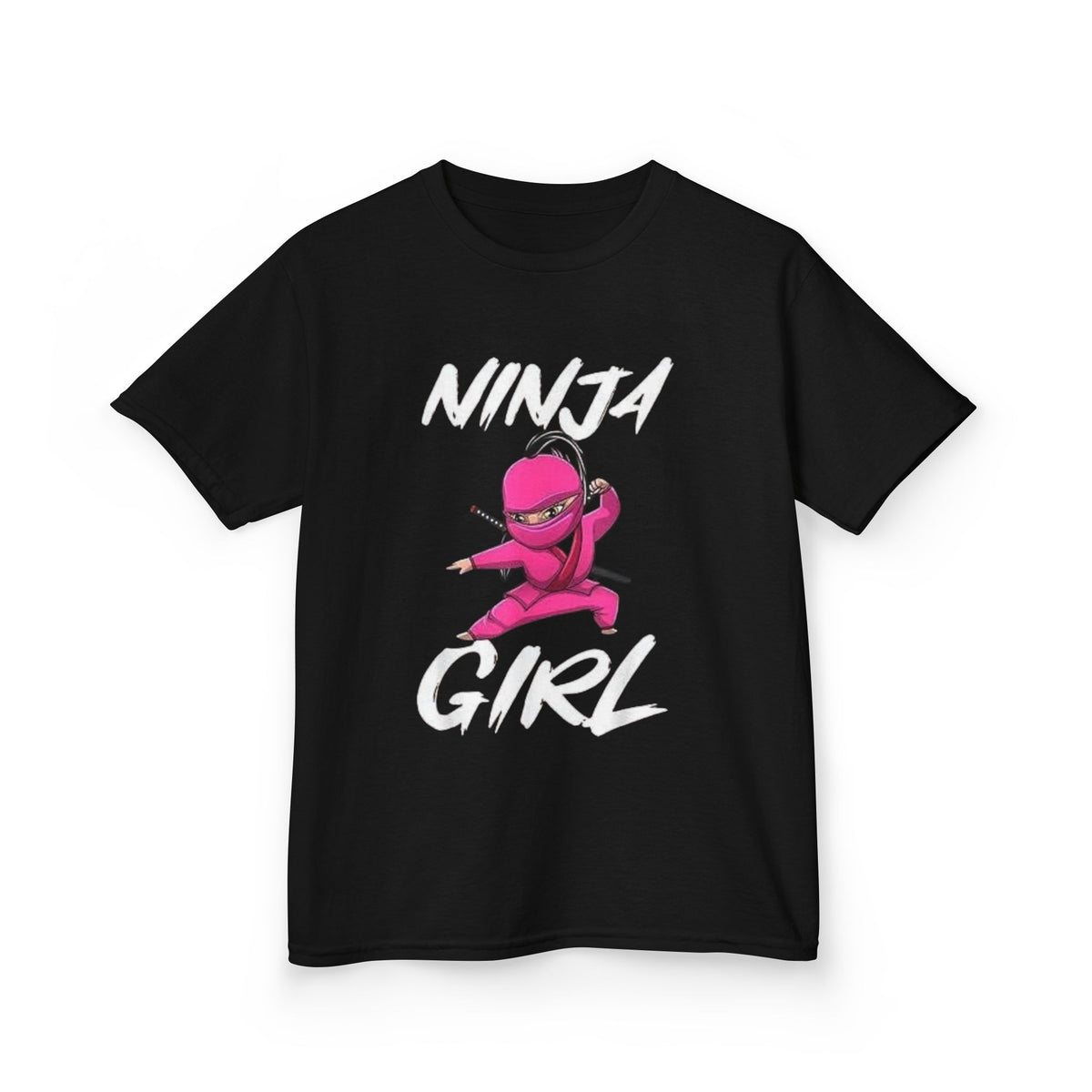 Ninja Girl Kids T‑Shirt — Pink Ninja Graphic Tee for Girls