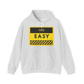 Too Easy Hoodie — Yellow Warning Sign Graphic Pullover