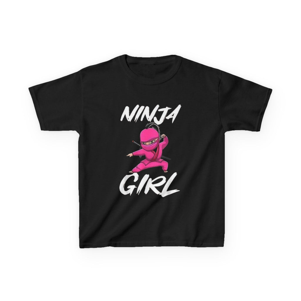 Ninja Girl Kids T‑Shirt — Pink Ninja Graphic Tee for Girls