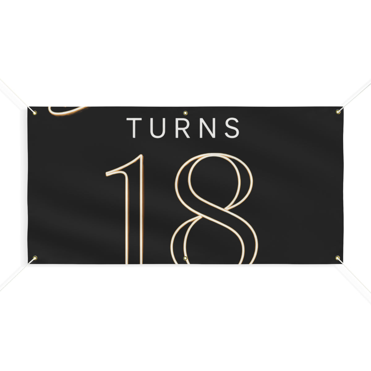 18th Birthday Matte Banner - Elegant Neon Numbers Party Sign