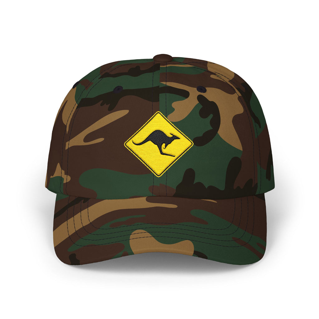 Dad Cap — Kangaroo Road Sign Embroidered Hat