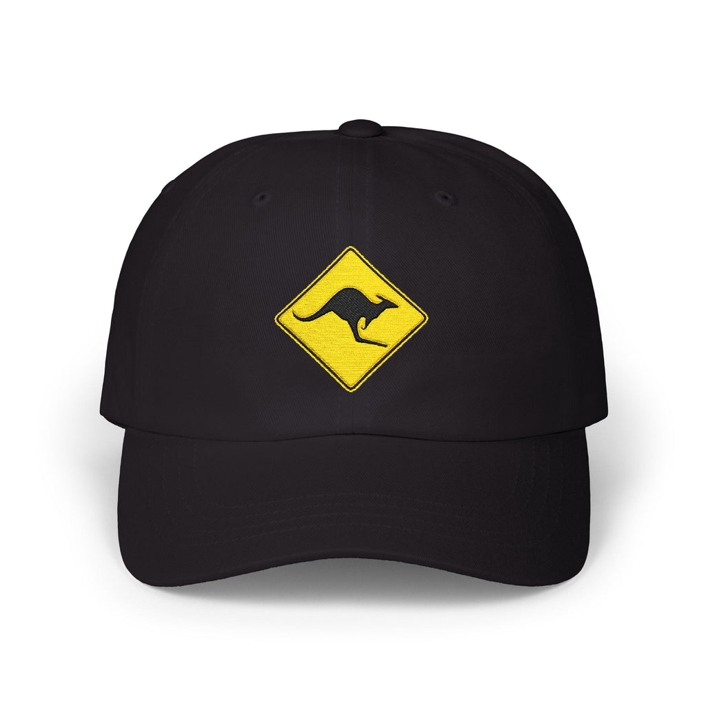 Dad Cap — Kangaroo Road Sign Embroidered Hat