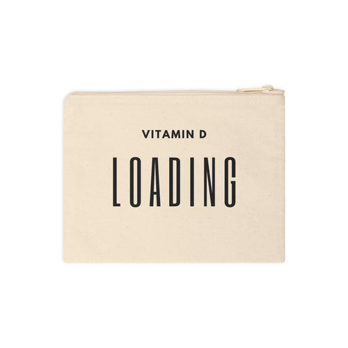 Accessory Pouch — "Vitamin D Loading" Canvas Zipper Pouch