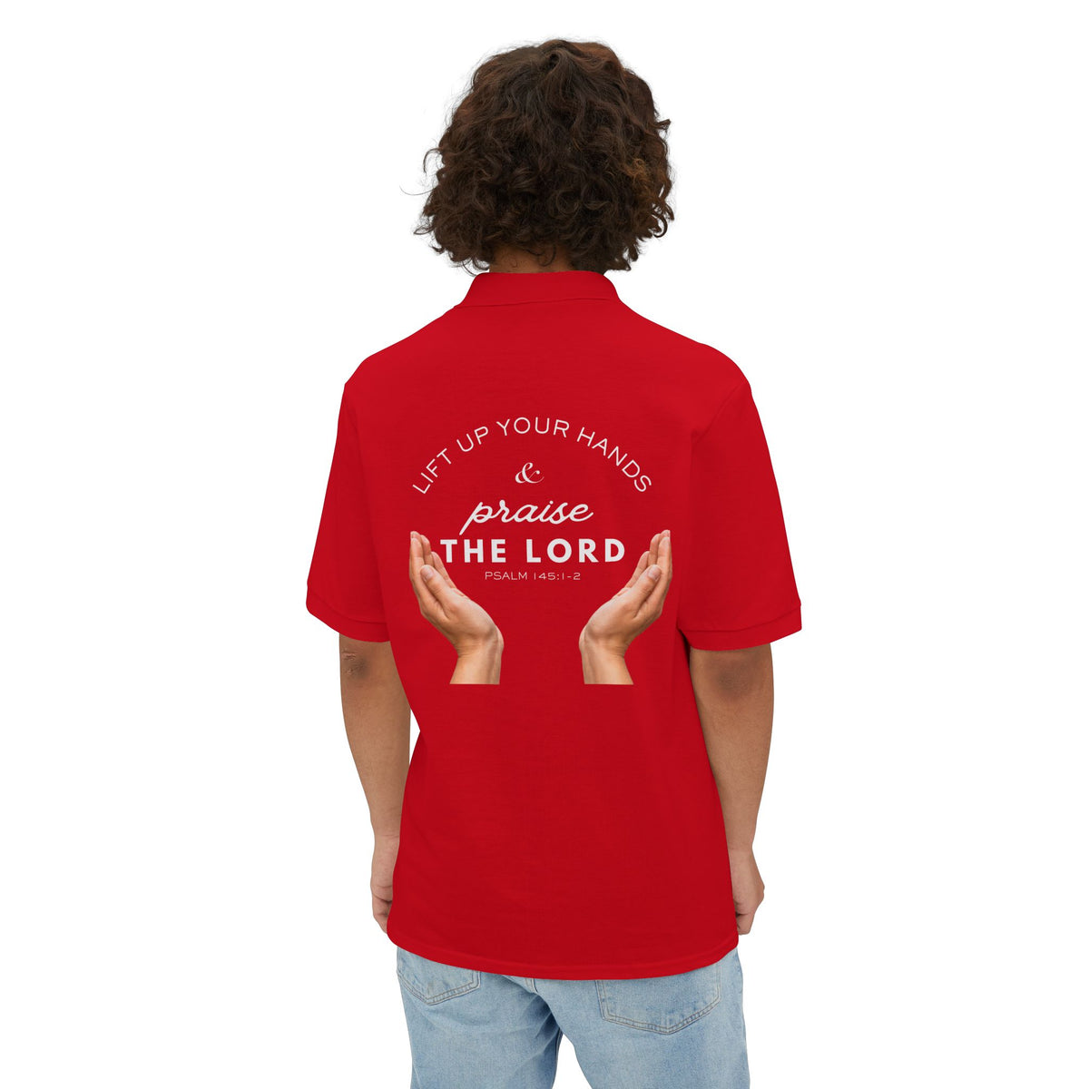Praise The Lord Polo ( White font ) —  Men's Christian Worship Polo Shirt