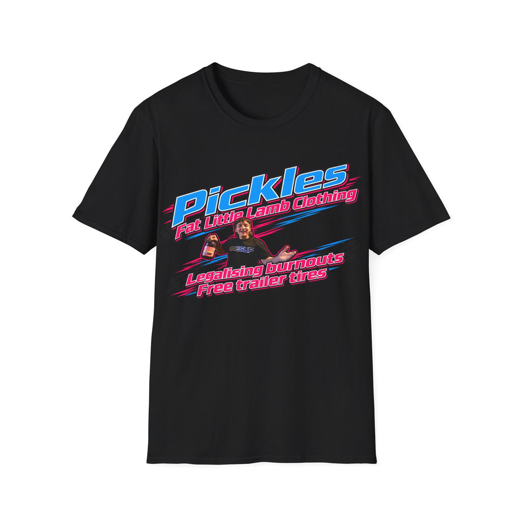 Pickles T-Shirt — "Pickles for Prime Minister" Retro Neon Political Humor Tee