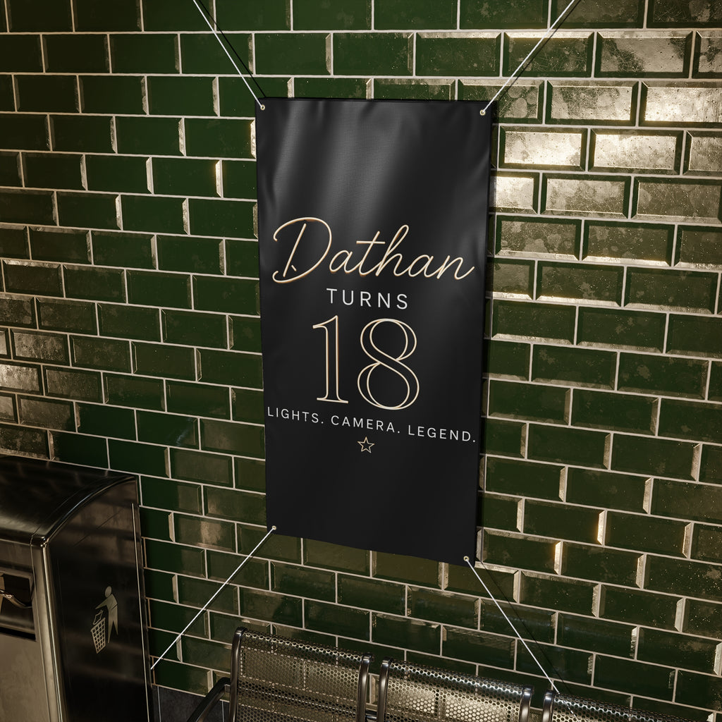 18th Birthday Matte Banner - Elegant Neon Numbers Party Sign